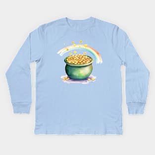 Pot o' Gold n' Rainbows Kids Long Sleeve T-Shirt